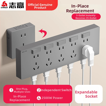 Ārējais ultra-plānais sienas uzstādāmais kontaktu panelis ar slēdzi, paplašināšanas kontaktu panelis ar piecām atverēm, korpuss no cinka-fosfora bronzas, 10A, 220V, piestiprināts pie sienas