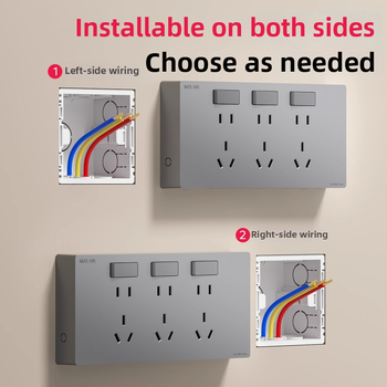 Ārējais ultra-plānais sienas uzstādāmais kontaktu panelis ar slēdzi, paplašināšanas kontaktu panelis ar piecām atverēm, korpuss no cinka-fosfora bronzas, 10A, 220V, piestiprināts pie sienas