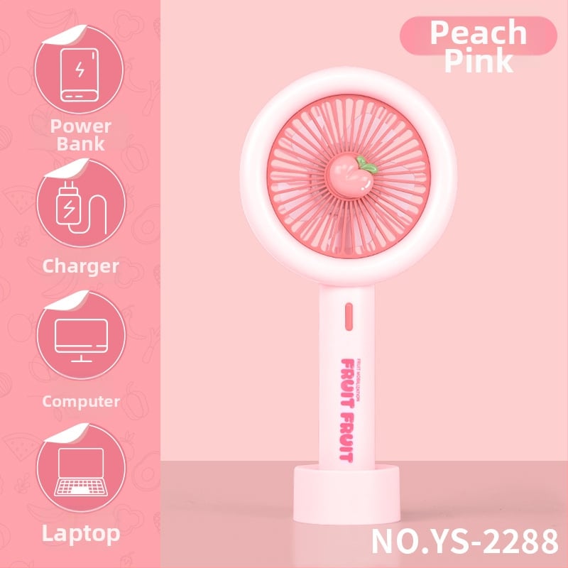 Rankinis USB ventiliatorius — 3 mentelės, įmontuota 100–300 mAh baterija, triukšmas mažesnis nei 36 dB, USB maitinimas
