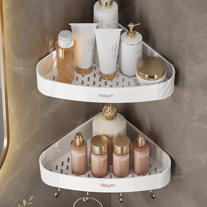 Raft de perete fără găuri pentru baie, din plastic, depozitare chiuvetă, 1 etaj, model elzwj03/04, finisaj lucios