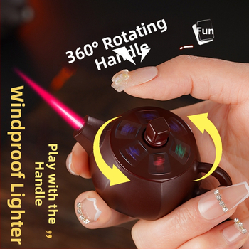 Metāla aizdedzinātājs ar rotējošu mehānismu, butāna degviela, vēju izturīgs, dekoratīvs un kolekcionējams, drukāts logotips