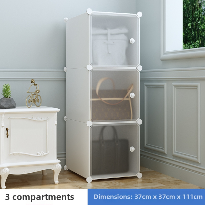 Šatníková úložná skriňa – matný štýl, PP materiál, stojací montáž, potrebná montáž, nosnosť 5 kg na priehradku