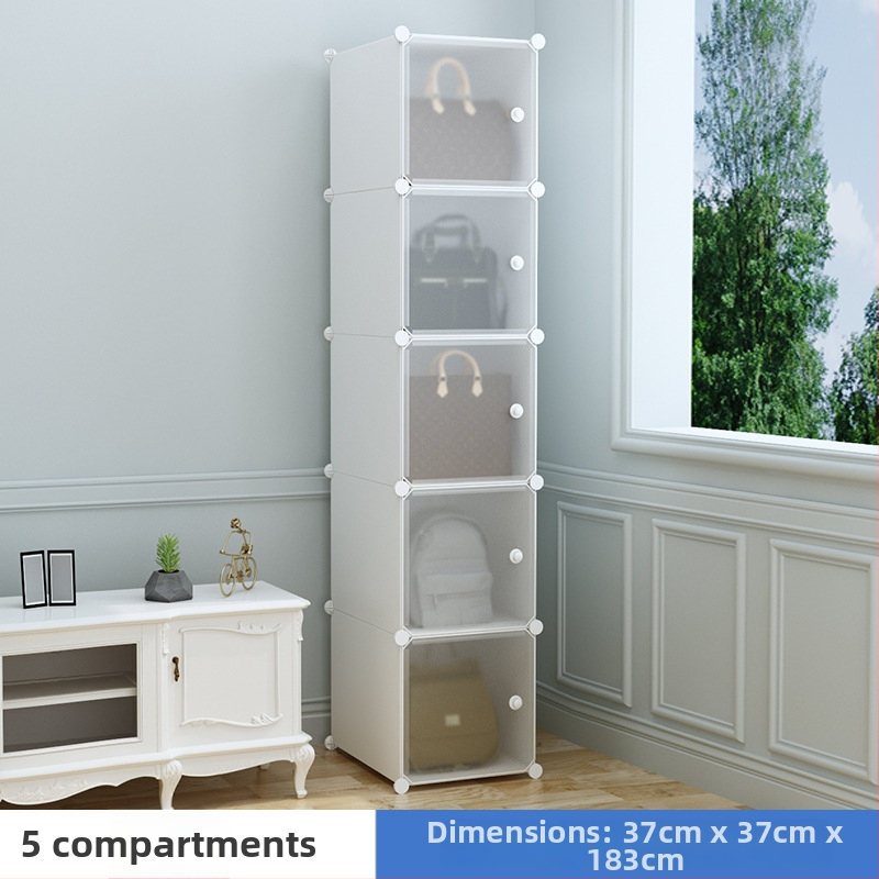 Šatníková úložná skriňa – matný štýl, PP materiál, stojací montáž, potrebná montáž, nosnosť 5 kg na priehradku