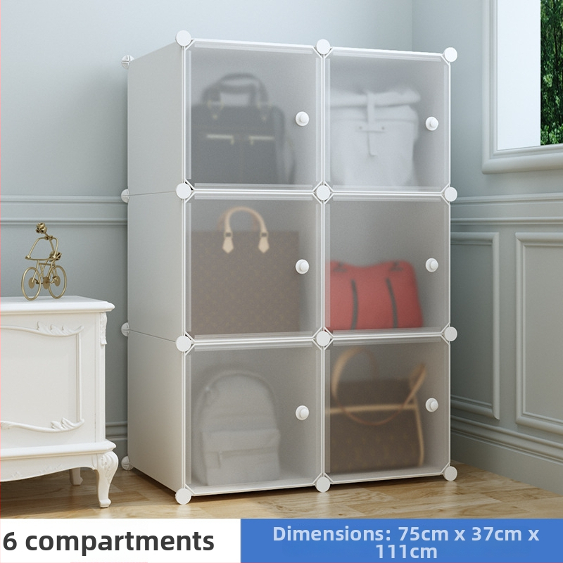 Šatníková úložná skriňa – matný štýl, PP materiál, stojací montáž, potrebná montáž, nosnosť 5 kg na priehradku