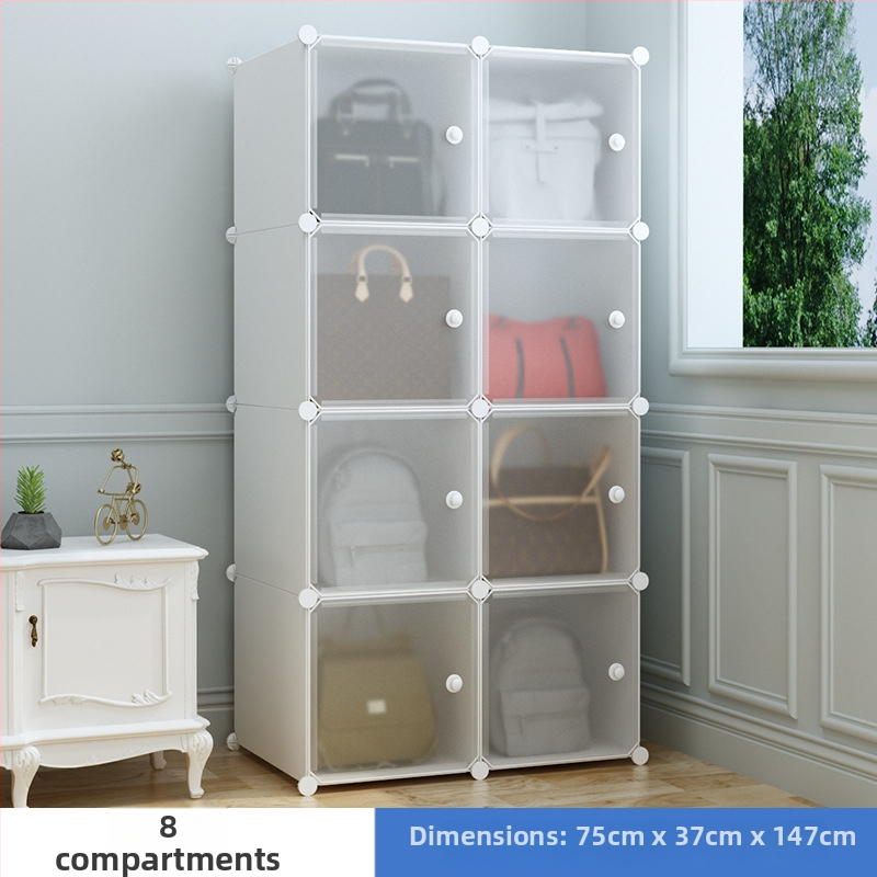 Šatníková úložná skriňa – matný štýl, PP materiál, stojací montáž, potrebná montáž, nosnosť 5 kg na priehradku