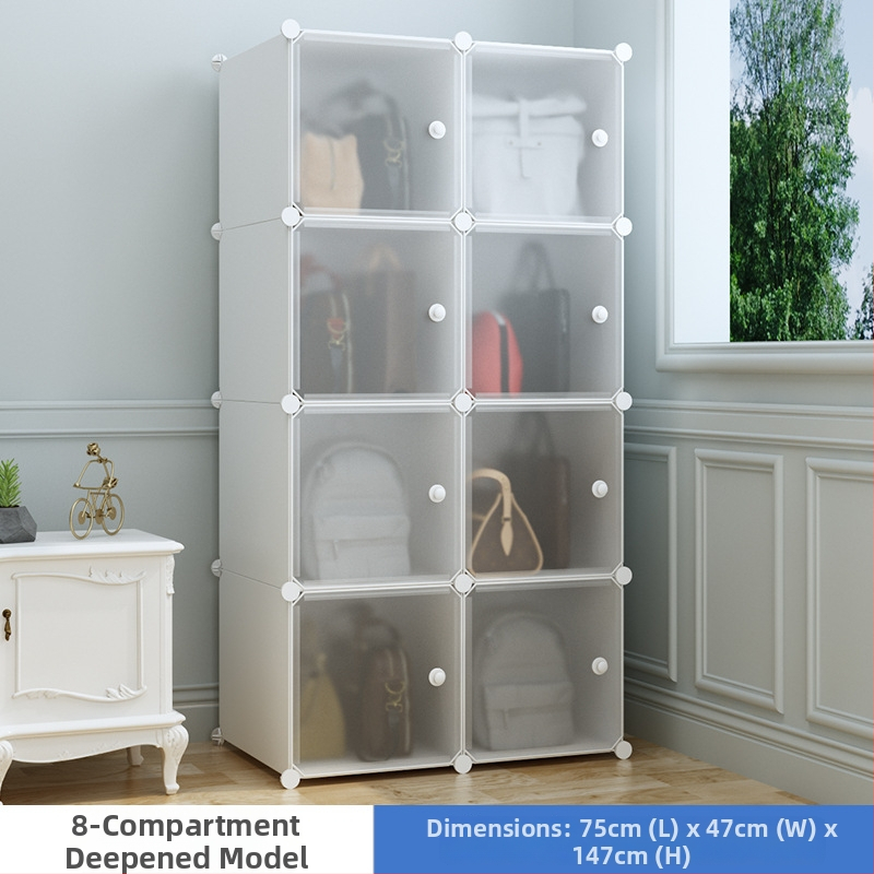 Šatníková úložná skriňa – matný štýl, PP materiál, stojací montáž, potrebná montáž, nosnosť 5 kg na priehradku