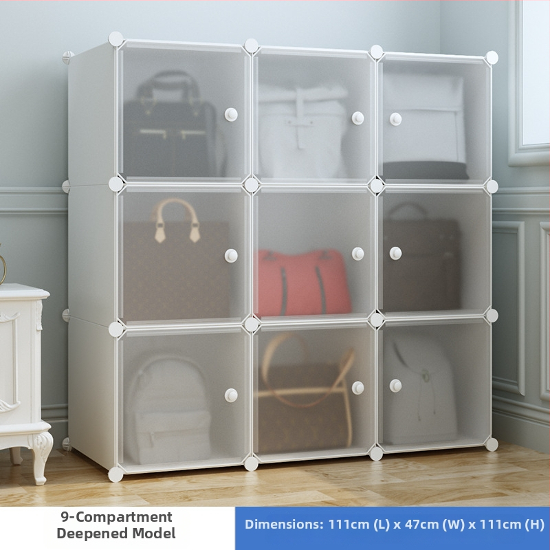 Šatníková úložná skriňa – matný štýl, PP materiál, stojací montáž, potrebná montáž, nosnosť 5 kg na priehradku