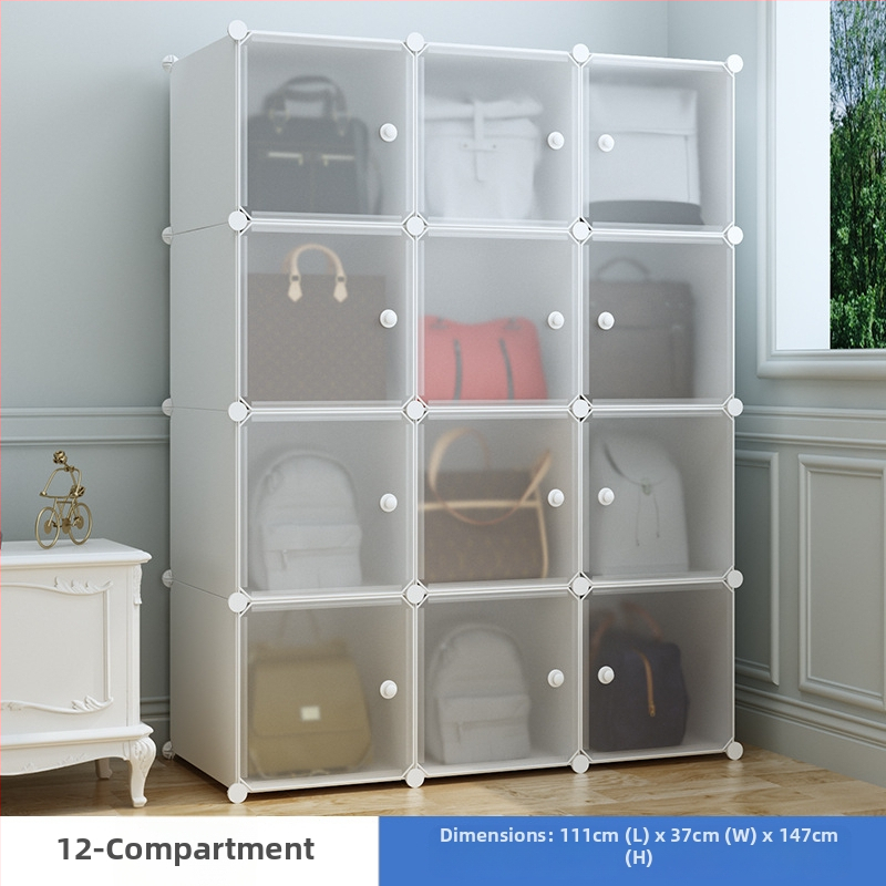 Šatníková úložná skriňa – matný štýl, PP materiál, stojací montáž, potrebná montáž, nosnosť 5 kg na priehradku