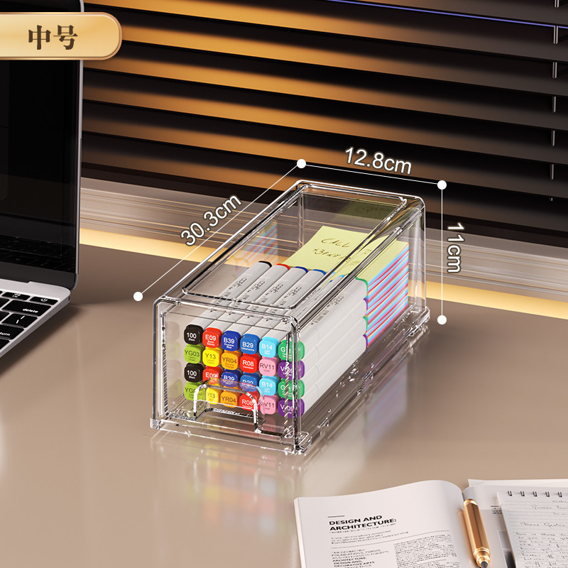 Libistatav hoiukarp kosmeetika ja laua jaoks – PET materjal, kaas, kokkupandav, läbipaistev pind, lauaorganisaator