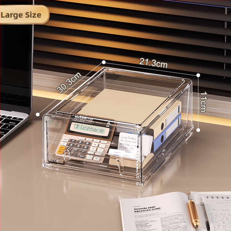 Libistatav hoiukarp kosmeetika ja laua jaoks – PET materjal, kaas, kokkupandav, läbipaistev pind, lauaorganisaator