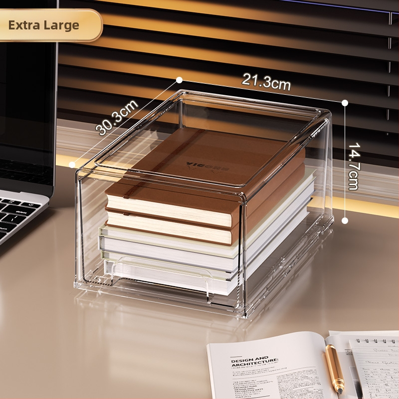 Libistatav hoiukarp kosmeetika ja laua jaoks – PET materjal, kaas, kokkupandav, läbipaistev pind, lauaorganisaator