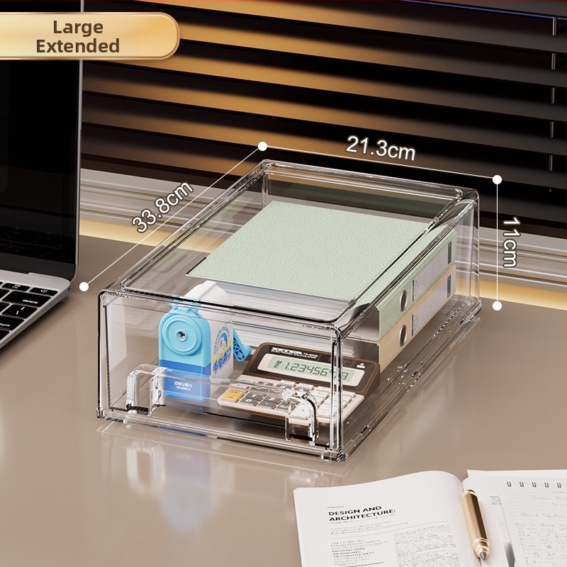 Libistatav hoiukarp kosmeetika ja laua jaoks – PET materjal, kaas, kokkupandav, läbipaistev pind, lauaorganisaator