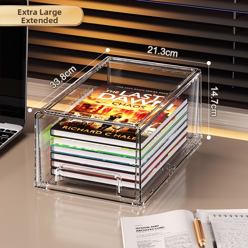 Libistatav hoiukarp kosmeetika ja laua jaoks – PET materjal, kaas, kokkupandav, läbipaistev pind, lauaorganisaator