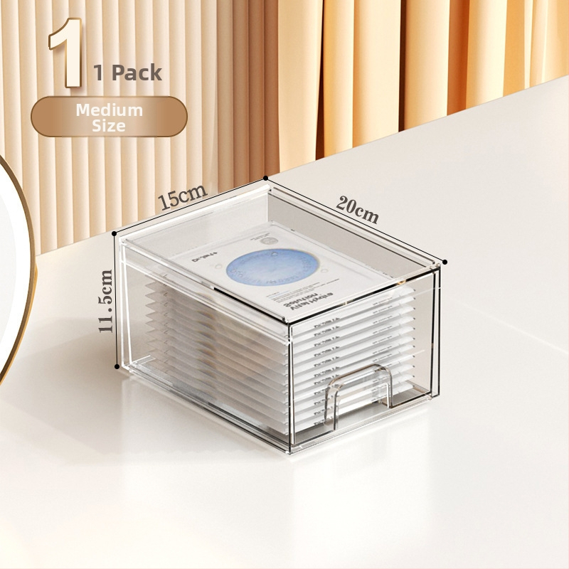 Libistatav hoiukarp kosmeetika ja laua jaoks – PET materjal, kaas, kokkupandav, läbipaistev pind, lauaorganisaator