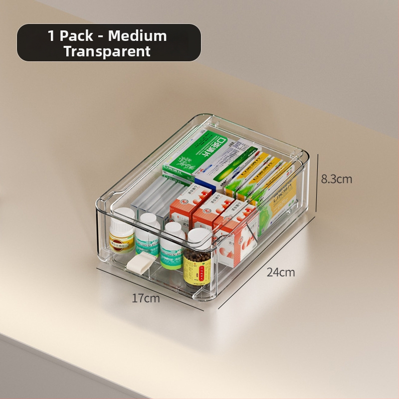 Libistatav hoiukarp kosmeetika ja laua jaoks – PET materjal, kaas, kokkupandav, läbipaistev pind, lauaorganisaator