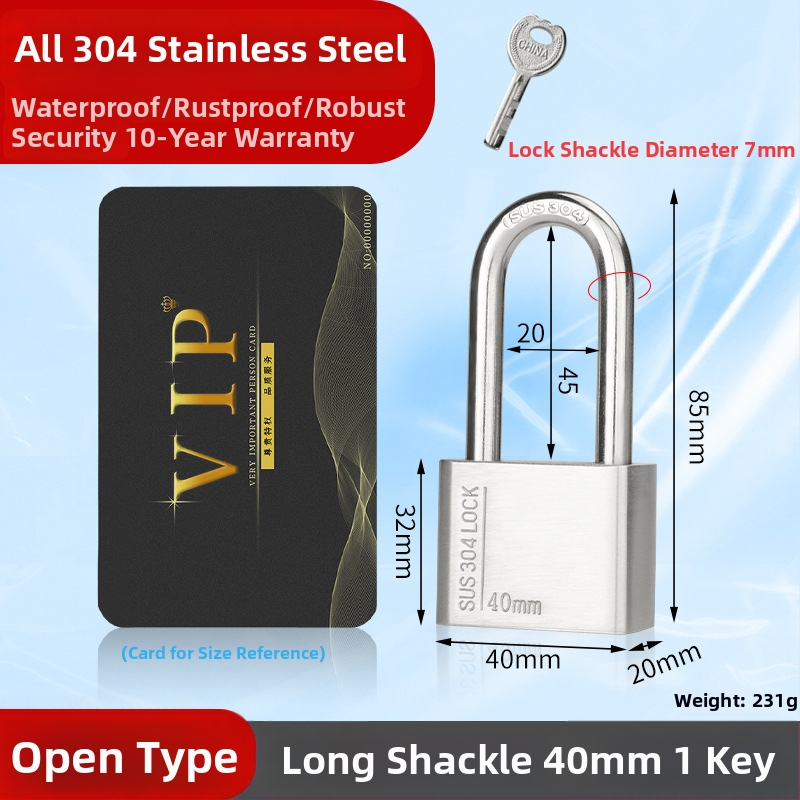 Huari 304 nerūdijanio plieno užraktas | Straight-Open Užraktas | Apsauga nuo vagių; Vandeniui atsparus; Korozijai atsparus; Visoms oro sąlygoms