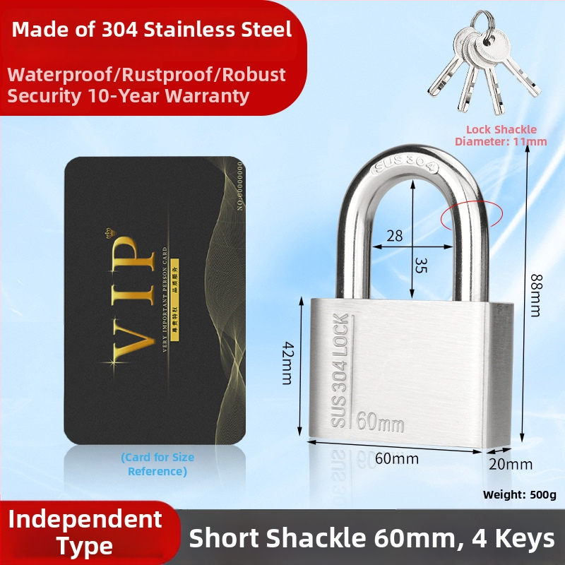 Huari 304 nerūdijanio plieno užraktas | Straight-Open Užraktas | Apsauga nuo vagių; Vandeniui atsparus; Korozijai atsparus; Visoms oro sąlygoms