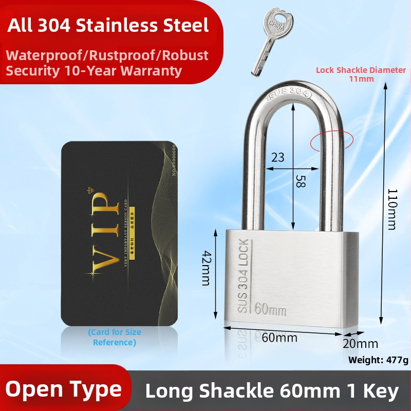 Huari 304 nerūdijanio plieno užraktas | Straight-Open Užraktas | Apsauga nuo vagių; Vandeniui atsparus; Korozijai atsparus; Visoms oro sąlygoms