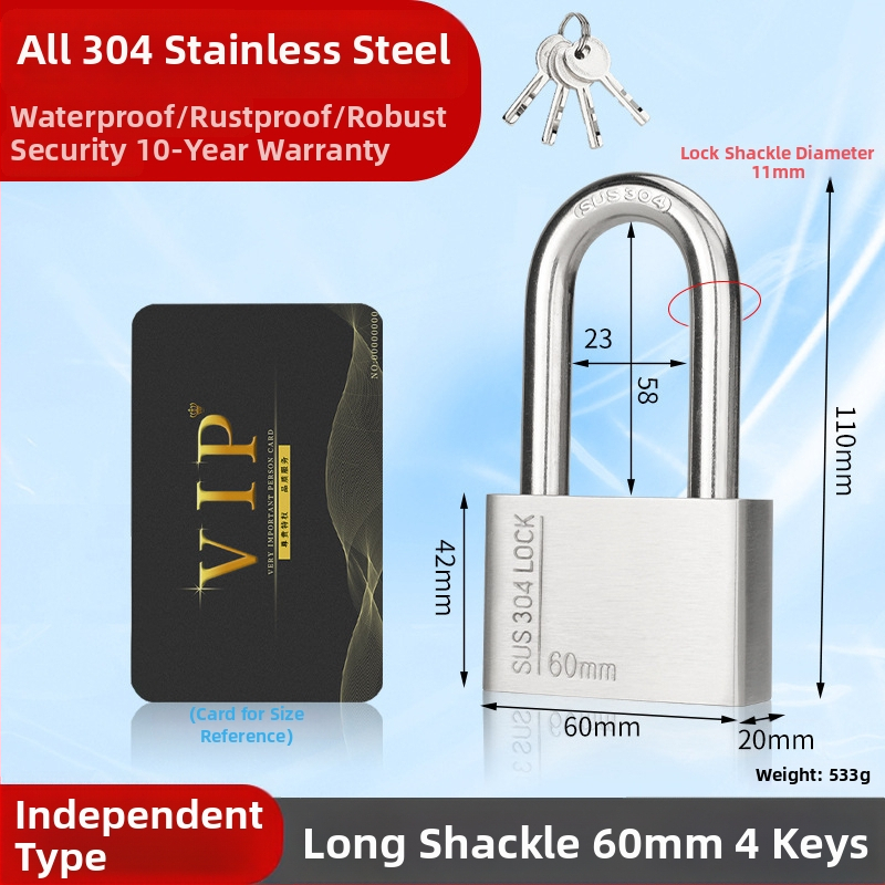 Huari 304 nerūdijanio plieno užraktas | Straight-Open Užraktas | Apsauga nuo vagių; Vandeniui atsparus; Korozijai atsparus; Visoms oro sąlygoms