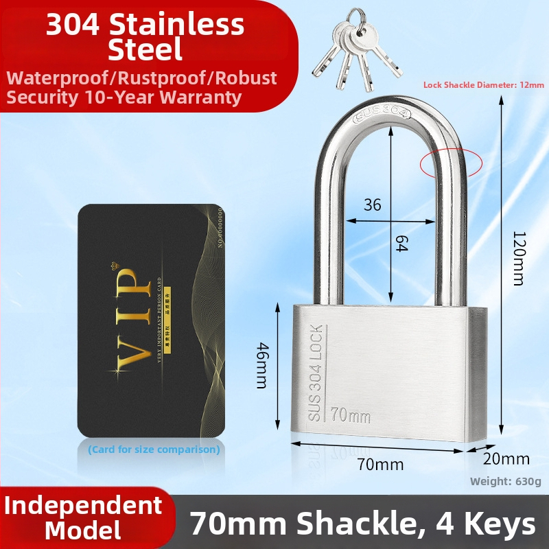 Huari 304 nerūdijanio plieno užraktas | Straight-Open Užraktas | Apsauga nuo vagių; Vandeniui atsparus; Korozijai atsparus; Visoms oro sąlygoms