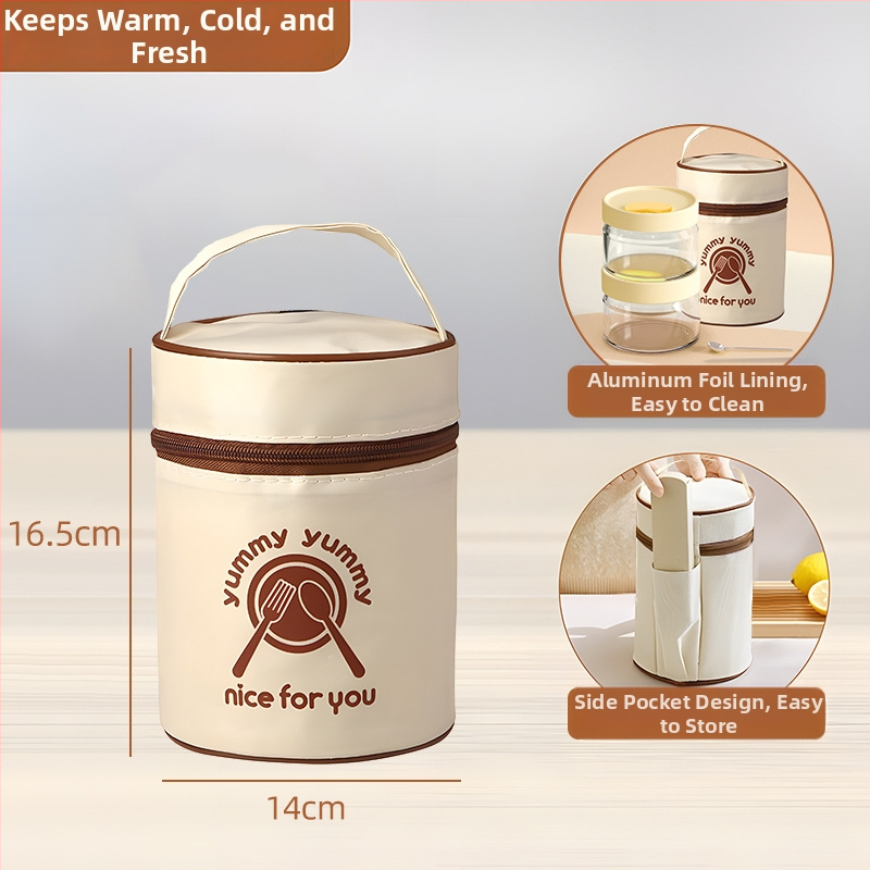 Стъклена кутия за обяд, с високо боросиликатно стъкло, подходяща за микровълнова печка, кръгла форма, еднослойна, за поддържане на свежест и нагряване