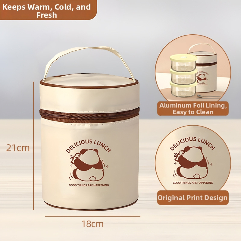 Стъклена кутия за обяд, с високо боросиликатно стъкло, подходяща за микровълнова печка, кръгла форма, еднослойна, за поддържане на свежест и нагряване