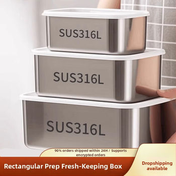 316 nerūdijančio plieno šviežumo dėžutė su dangteliu, maisto kokybei