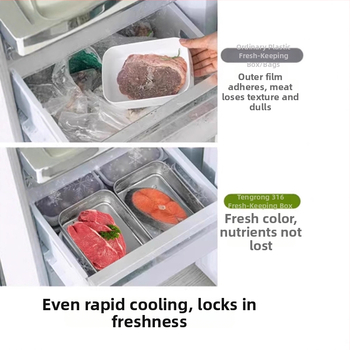 316 nerūdijančio plieno šviežumo dėžutė su dangteliu, maisto kokybei