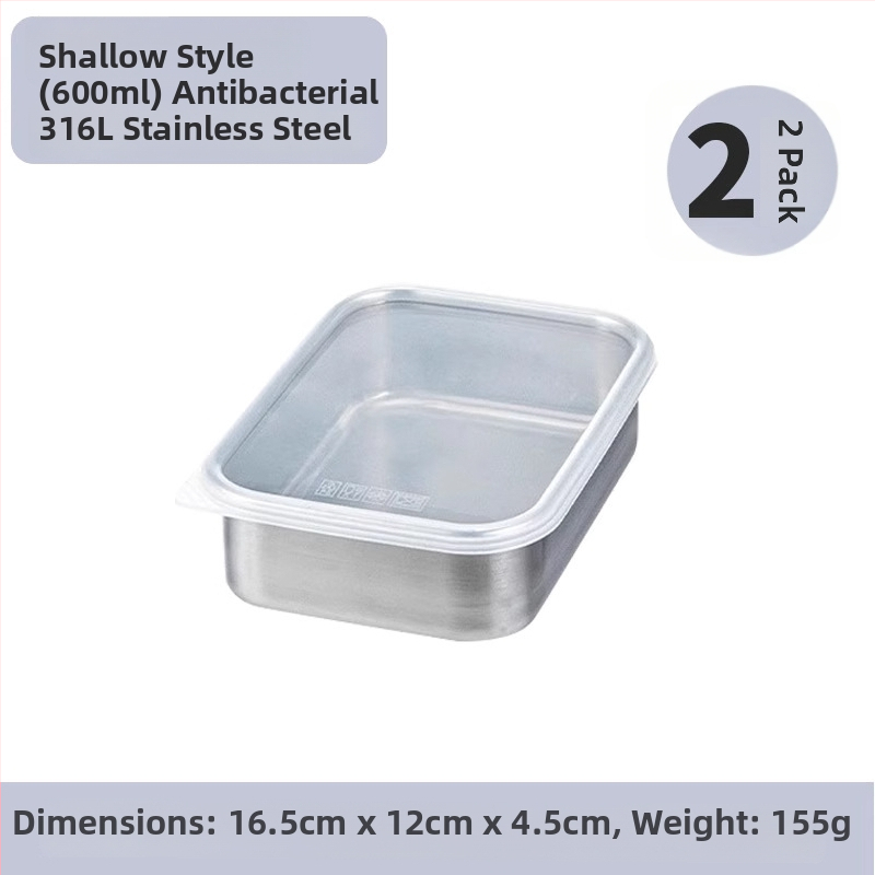 316 nerūdijančio plieno šviežumo dėžutė su dangteliu, maisto kokybei