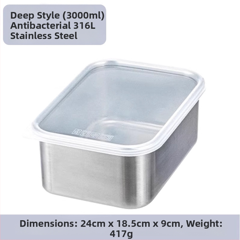 316 nerūdijančio plieno šviežumo dėžutė su dangteliu, maisto kokybei