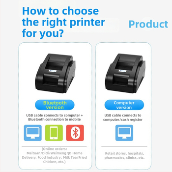 Xinyan XP-58IIH termikus nyugta printer, 58 mm nyomtatási szélesség, 203dpi, 90 mm/s, USB/Bluetooth, 60 mm papírtekercs kapacitás