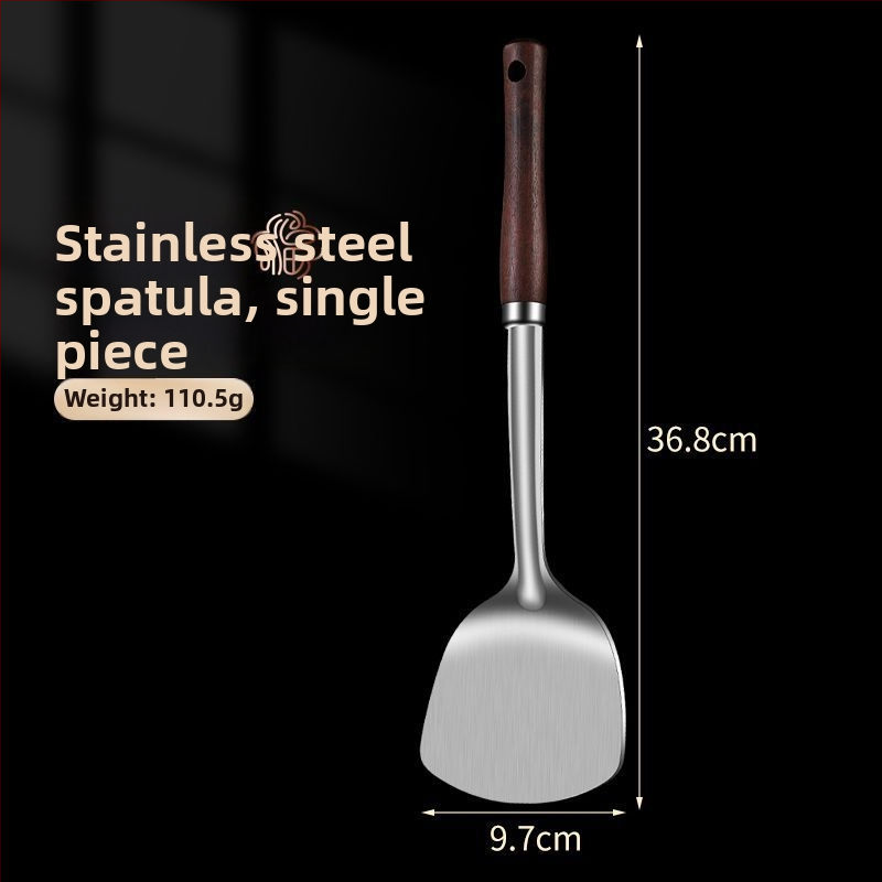 Nerūdijančio plieno šaukštas ir mentele – apsauga nuo nudegimų, su įspaustu logotipu, virtuvės įrankiai