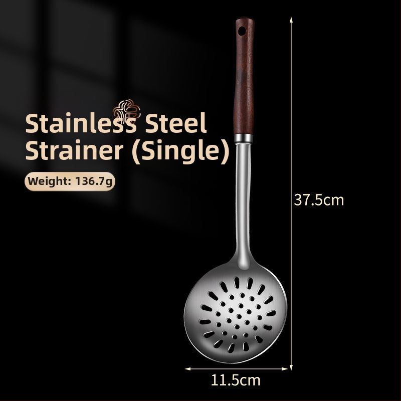 Nerūdijančio plieno šaukštas ir mentele – apsauga nuo nudegimų, su įspaustu logotipu, virtuvės įrankiai