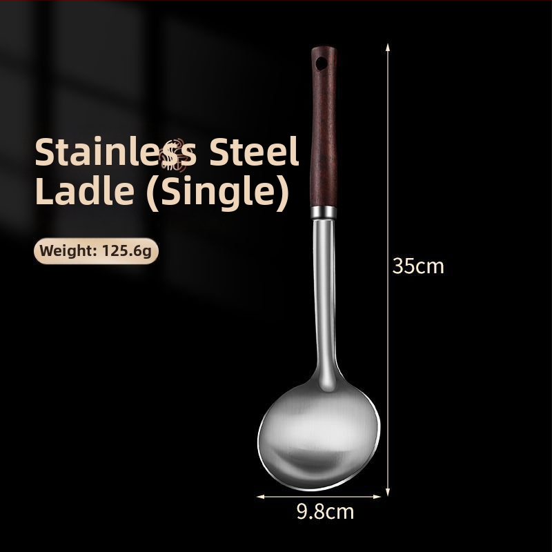 Nerūdijančio plieno šaukštas ir mentele – apsauga nuo nudegimų, su įspaustu logotipu, virtuvės įrankiai