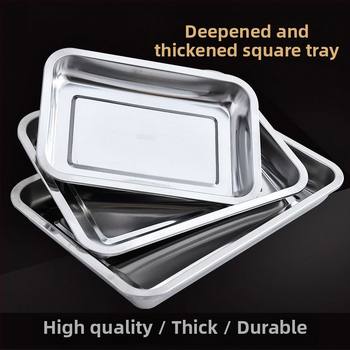 Xinrong Nehrđajući čelični četverokutni tanjur – jednobojni, modernistički minimalistički stil, prikladno za hotele i obroke, nije prikladno za mikrovalnu pećnicu