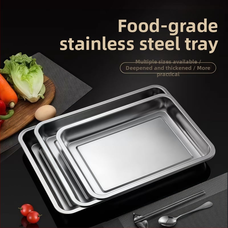 Xinrong Nehrđajući čelični četverokutni tanjur – jednobojni, modernistički minimalistički stil, prikladno za hotele i obroke, nije prikladno za mikrovalnu pećnicu