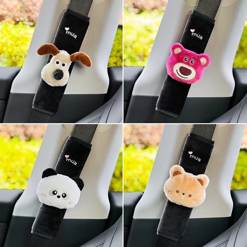 Automobilio diržo pečių pagalvėlė su mielu animaciniu dizainu, pūkų dekoratyvinis diržo dangtis, atsparus dėvėjimui, pora, universalus visoms metų laikams (Prekė: Kita; Medžiaga: Kita; Personalizavimas: Nėra; Įvairovė: Kita)