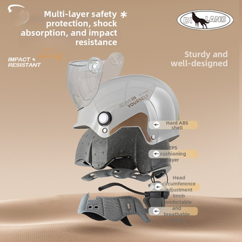 Emperor Wolf ABS pusės šalmas, GB811-2022A sertifikuotas, elektrinėms transporto priemonėms