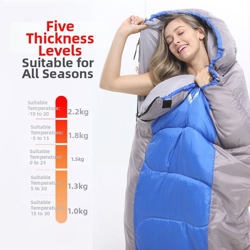 Спален чувал за есенно-зимна употреба, за възрастни, полиестерен пълнеж, облицовка полиестер-памук, конструкция envelope, тегло 2.2 кг, комфорт над 15°C, екстремна температура 0°C