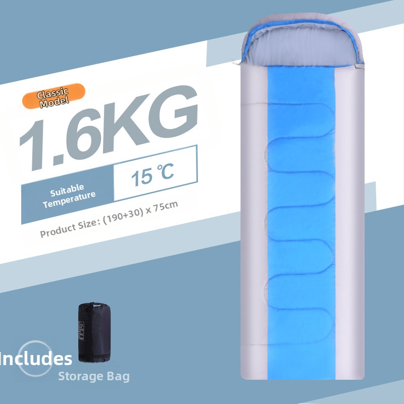 Miegmaišis rudens–žiemos kempingui, suaugusiems, poliesterio užpildas, pamušalas poliesterio–medvilnės mišinio, konstrukcija apvalkine/siena tipo, svoris 2,2 kg, komforto temperatūra virš 15°C, ekstremali temperatūra 0°C