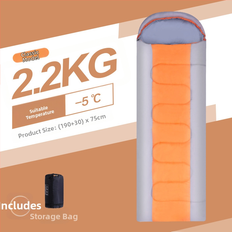 Miegmaišis rudens–žiemos kempingui, suaugusiems, poliesterio užpildas, pamušalas poliesterio–medvilnės mišinio, konstrukcija apvalkine/siena tipo, svoris 2,2 kg, komforto temperatūra virš 15°C, ekstremali temperatūra 0°C