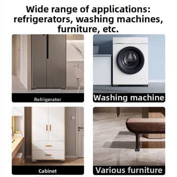 Judama skalbimo mašinos laikiklis su judančia baze, priešslidinė ir antivibracinėmis savybėmis, metalinis rėmas su slydimo ratukais