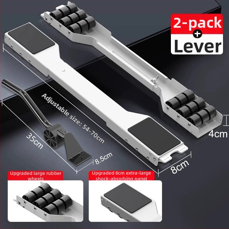 Judama skalbimo mašinos laikiklis su judančia baze, priešslidinė ir antivibracinėmis savybėmis, metalinis rėmas su slydimo ratukais