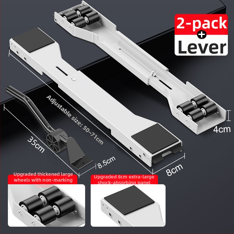 Judama skalbimo mašinos laikiklis su judančia baze, priešslidinė ir antivibracinėmis savybėmis, metalinis rėmas su slydimo ratukais