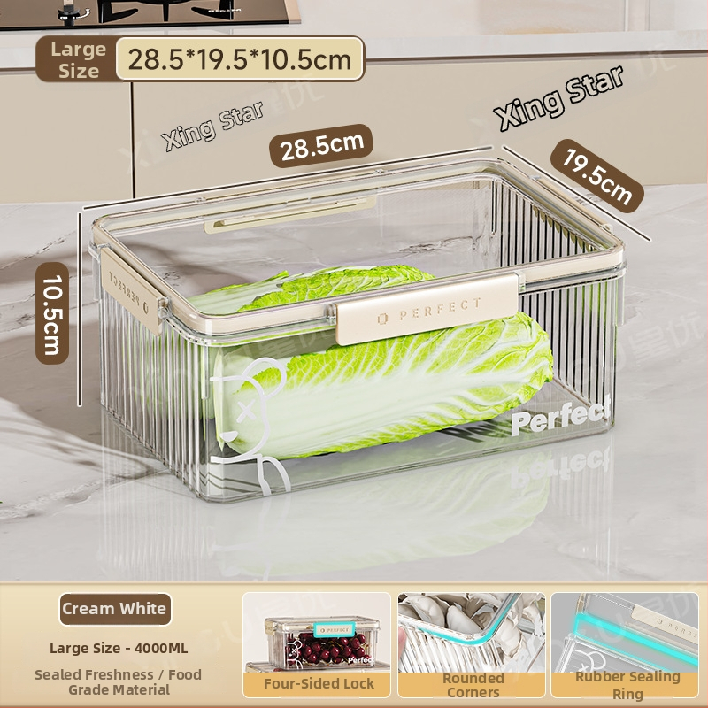 Plastikinė šaldytuvo laikymo dėžė, Xingyou, Nordic stiliaus Crisper dėžutė, maisto kokybės, skaidri, sandari