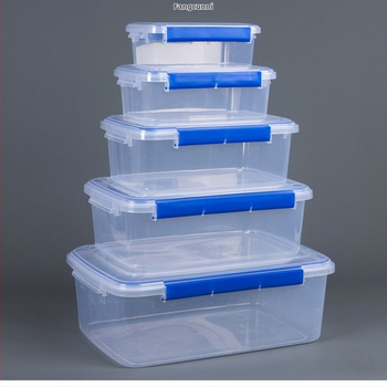 Stačiakampė polipropileninė virtuvės laikymo dėžė, didelė talpa, skaidri, maisto kokybės, šaldytuvui tinkama