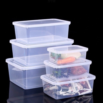 Stačiakampė polipropileninė virtuvės laikymo dėžė, didelė talpa, skaidri, maisto kokybės, šaldytuvui tinkama