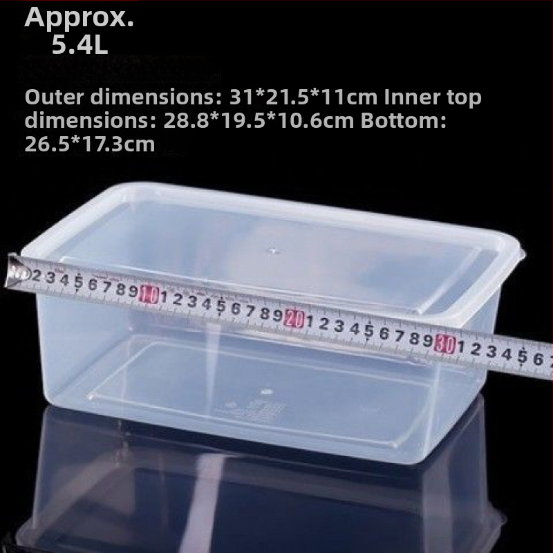 Stačiakampė polipropileninė virtuvės laikymo dėžė, didelė talpa, skaidri, maisto kokybės, šaldytuvui tinkama