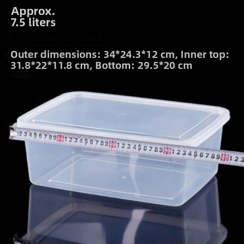 Stačiakampė polipropileninė virtuvės laikymo dėžė, didelė talpa, skaidri, maisto kokybės, šaldytuvui tinkama