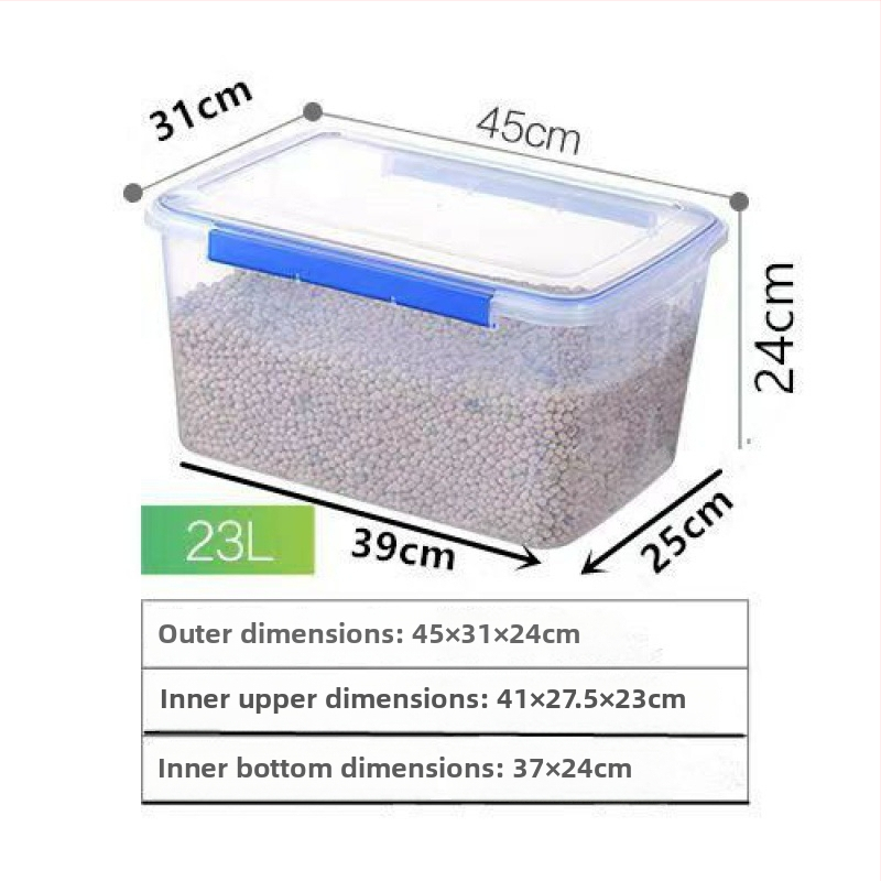 Stačiakampė polipropileninė virtuvės laikymo dėžė, didelė talpa, skaidri, maisto kokybės, šaldytuvui tinkama